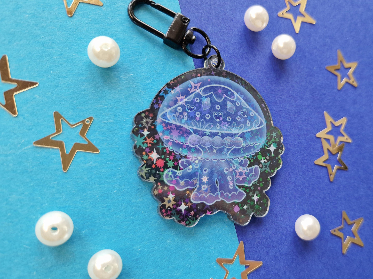 Blue Jellyfish - Acrylic Keychain