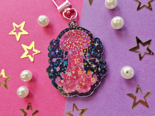 Pink Jellyfish - Acrylic Keychain