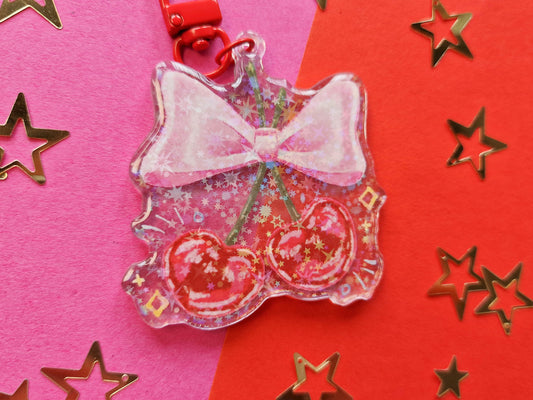 Cherry Bow - Acrylic Keychain