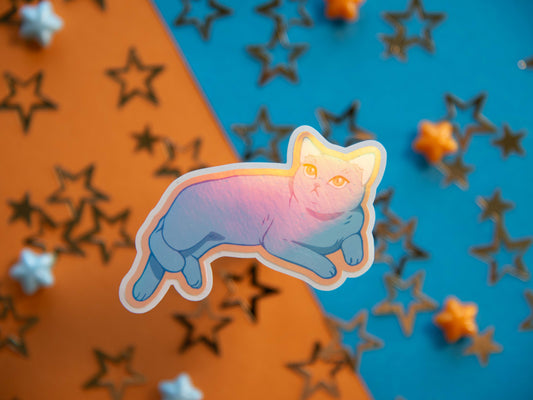 Luna the Blue Cat - Holo Sticker
