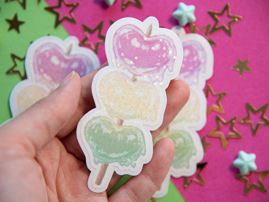 Heart Dango Tricolor - Holo Sticker