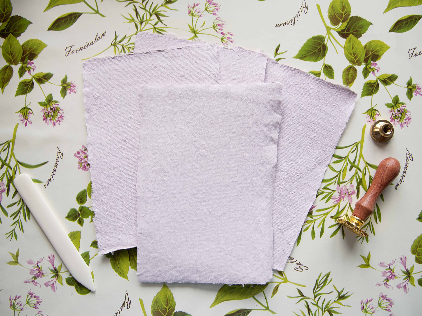 Light Pink Handmade Paper - 4 Sheets Set