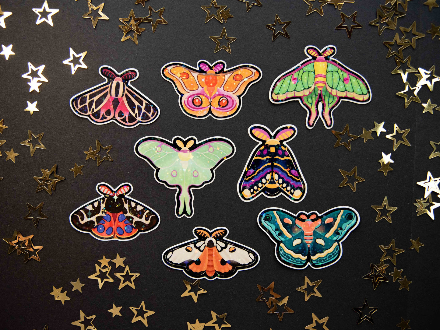 Magical Moths - Holo Stickers