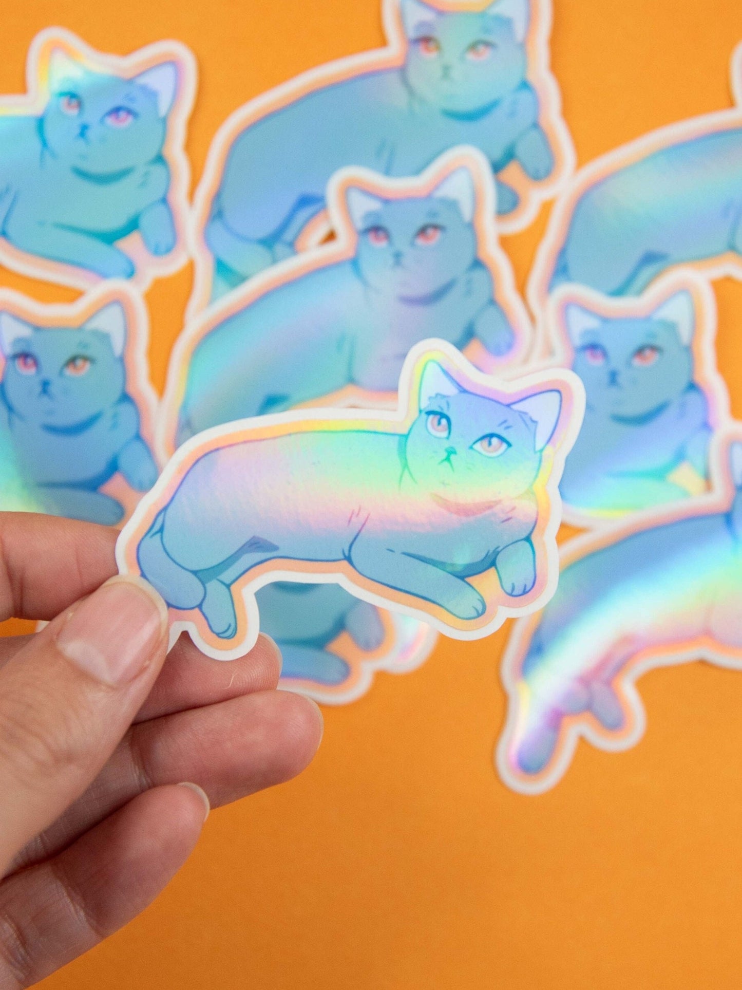 Luna the Blue Cat - Holo Sticker