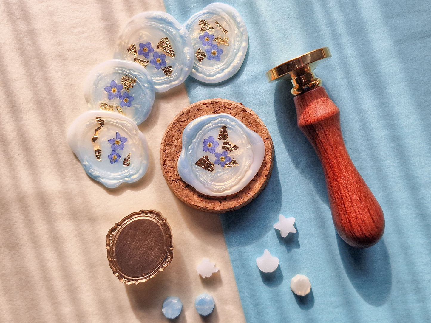 Forget-me-not and Gold - Wax Seals