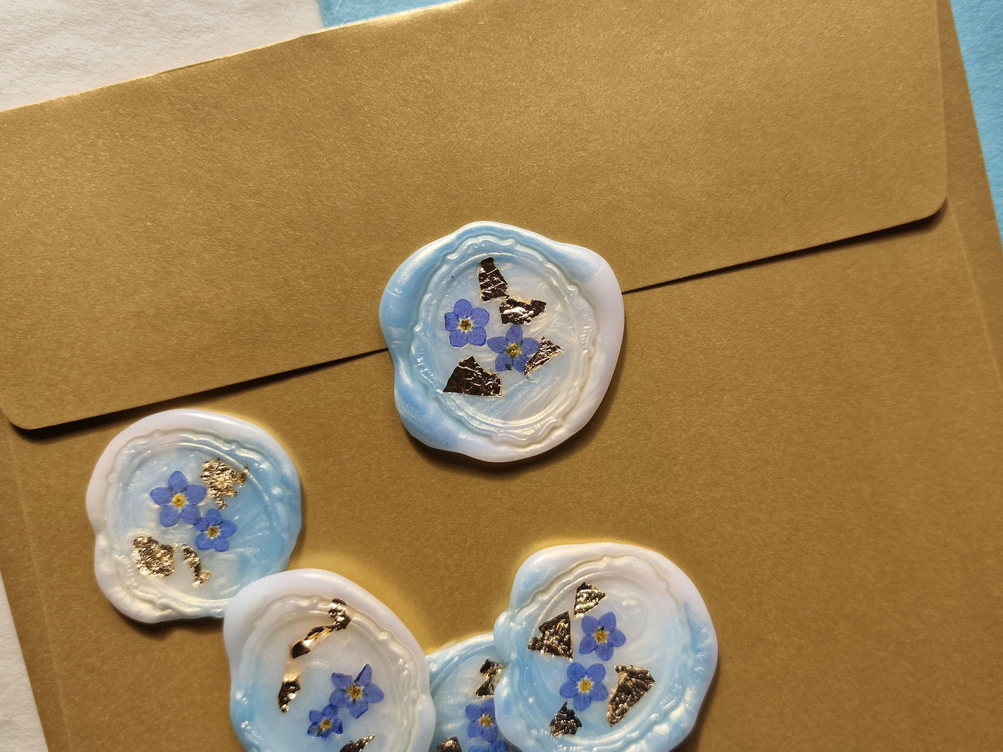 Forget-me-not and Gold - Wax Seals