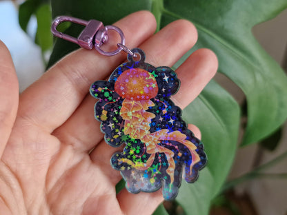 Orange Jellyfish - Acrylic Keychain