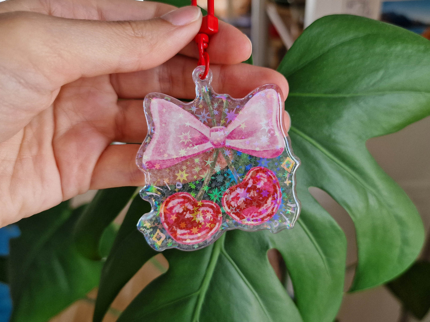 Cherry Bow - Acrylic Keychain