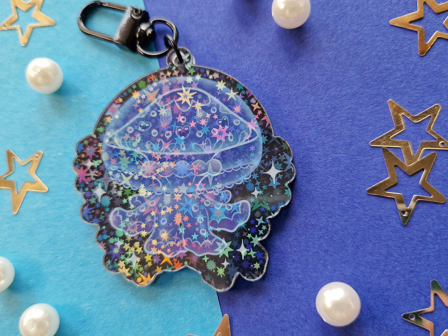 Blue Jellyfish - Acrylic Keychain
