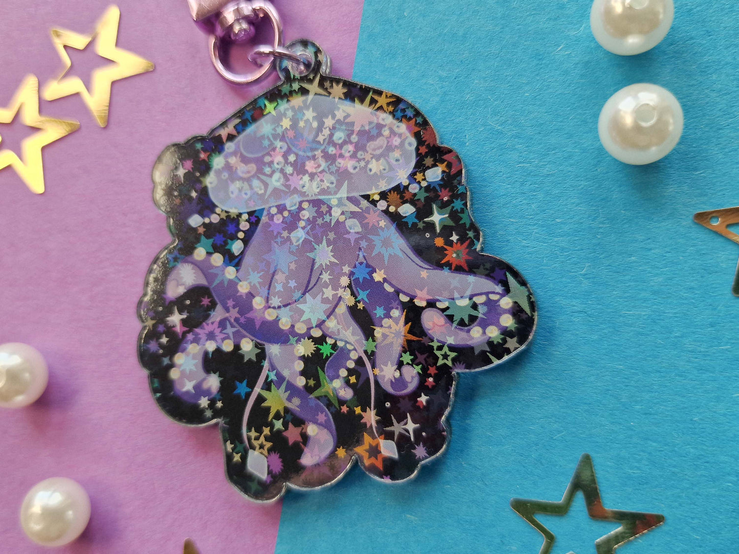 Purple Jellyfish - Acrylic Keychain