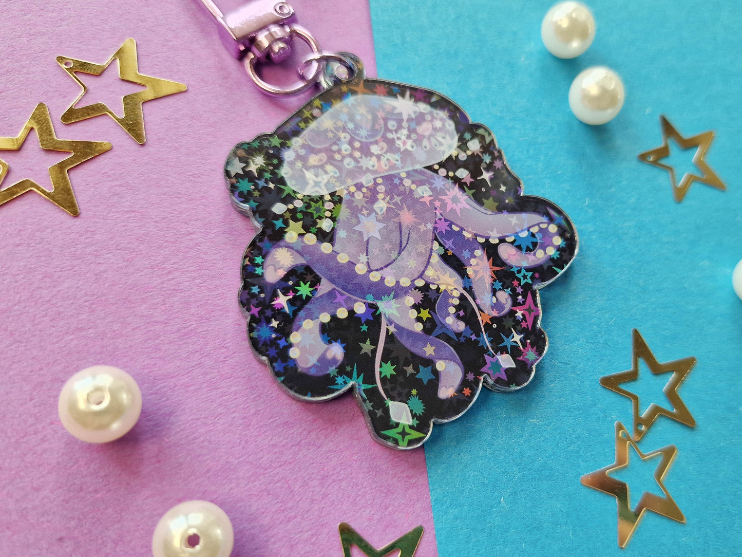 Purple Jellyfish - Acrylic Keychain