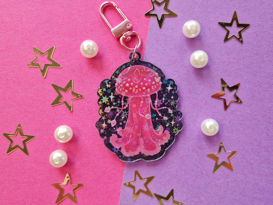 Pink Jellyfish - Acrylic Keychain