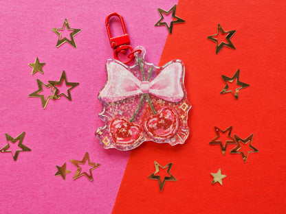 Cherry Bow - Acrylic Keychain
