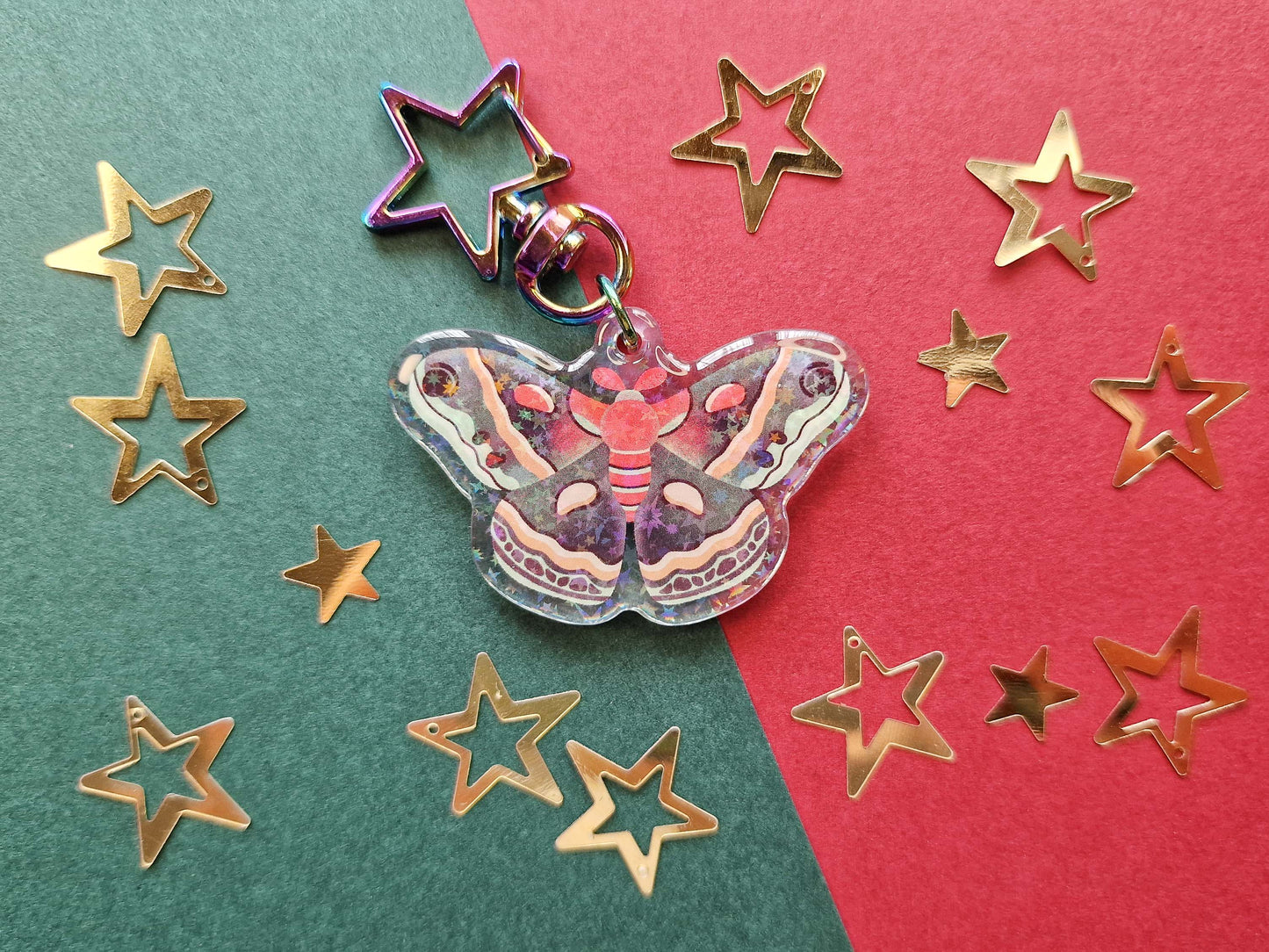 Cecropia Moth - Acrylic Keychain