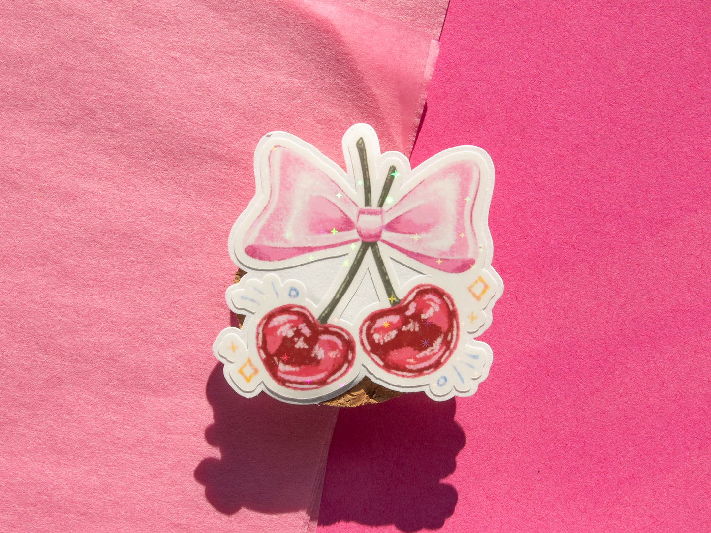 Coquette Cherry Bow - Holo Sticker