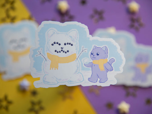 Snowcat: Artemis the Witch's Familiar - Matte Sticker Flake