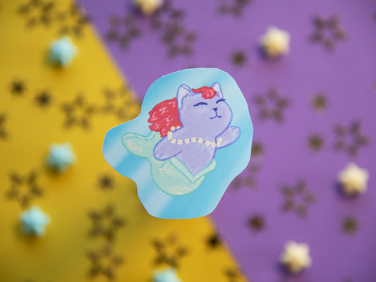 Mermaid Cat: Artemis the Witch's Familiar - Matte Sticker Flake
