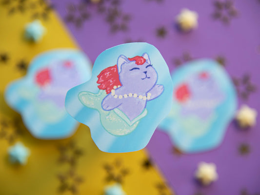Mermaid Cat: Artemis the Witch's Familiar - Matte Sticker Flake
