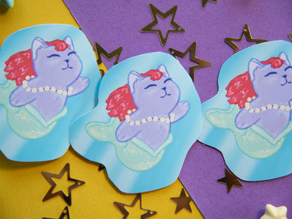 Mermaid Cat: Artemis the Witch's Familiar - Matte Sticker Flake