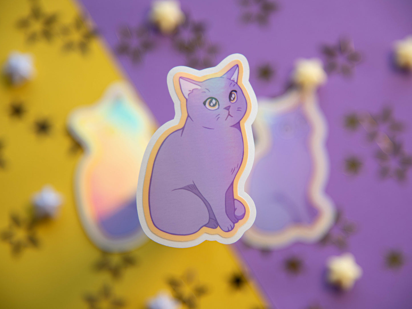 Artemis the Lilac Cat - Holo Sticker
