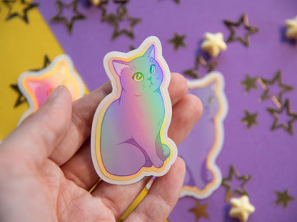 Artemis the Lilac Cat - Holo Sticker