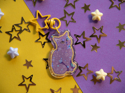 Artemis the Lilac Cat - Acrylic Keychain