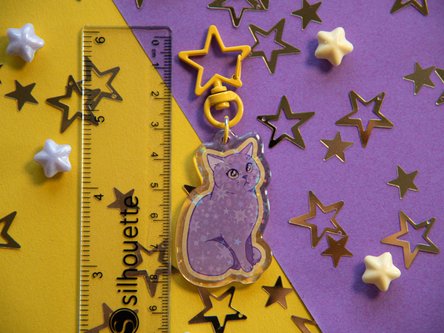 Artemis the Lilac Cat - Acrylic Keychain