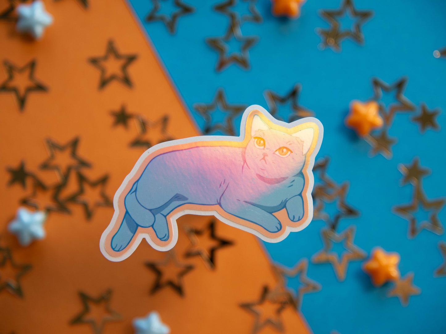 Luna the Blue Cat - Holo Sticker