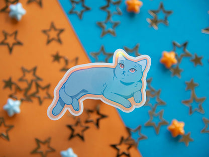 Luna the Blue Cat - Holo Sticker