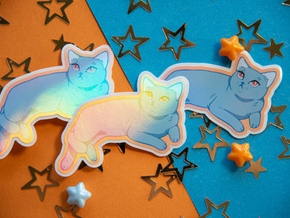 Luna the Blue Cat - Holo Sticker