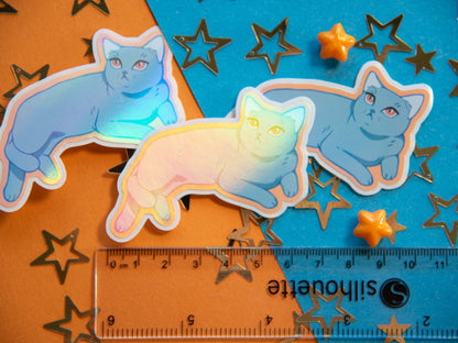 Luna the Blue Cat - Holo Sticker