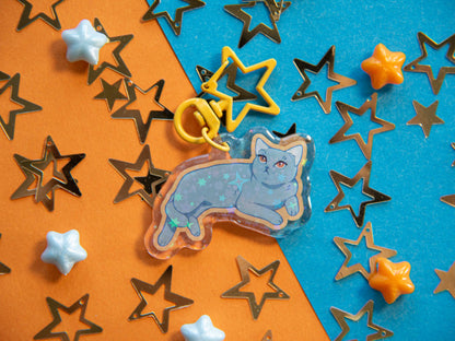 Luna the Blue Cat - Acrylic Keychain