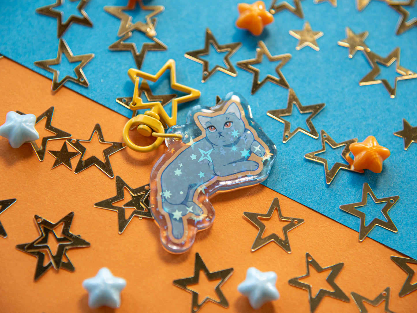 Luna the Blue Cat - Acrylic Keychain