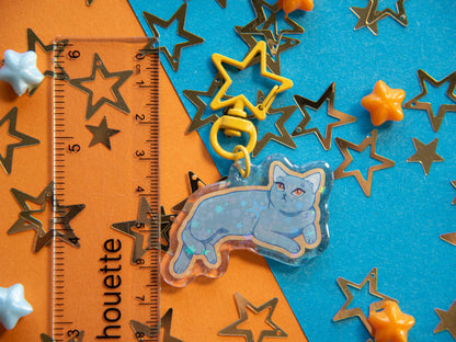 Luna the Blue Cat - Acrylic Keychain