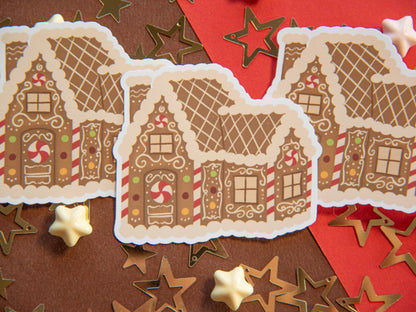 Gingerbread House - Matte Sticker Flake