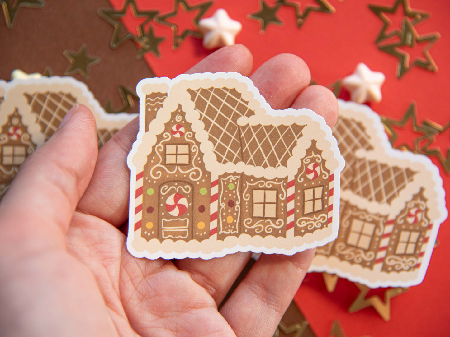 Gingerbread House - Matte Sticker Flake