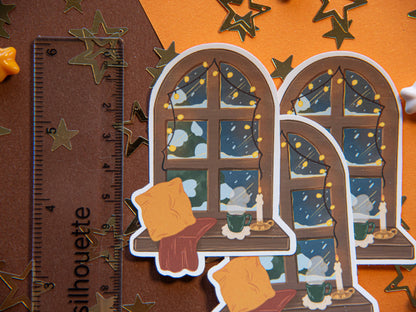 Cozy Winter's Window - Matte Sticker Flake