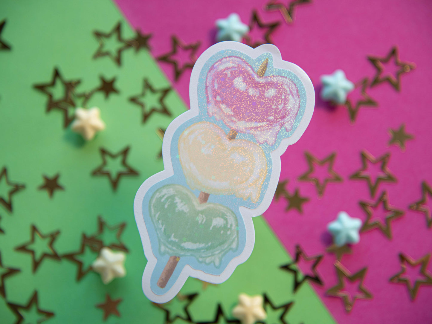 Heart Dango Tricolor - Holo Sticker