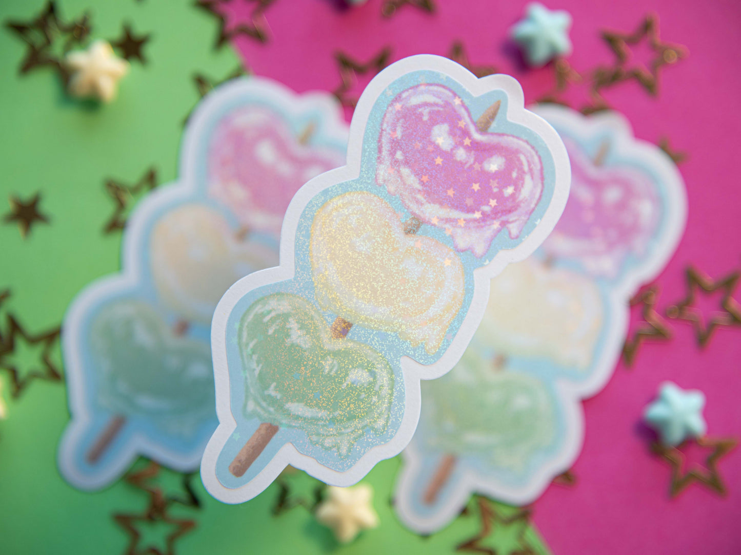 Heart Dango Tricolor - Holo Sticker
