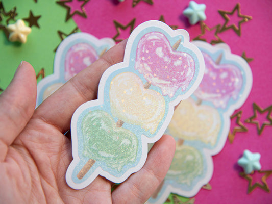 Heart Dango Tricolor - Holo Sticker