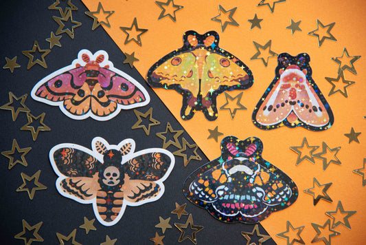 Magical Moths II - Holo Stickers