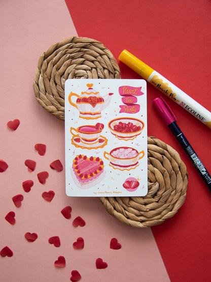Heart Tea Party - Sticker Sheet
