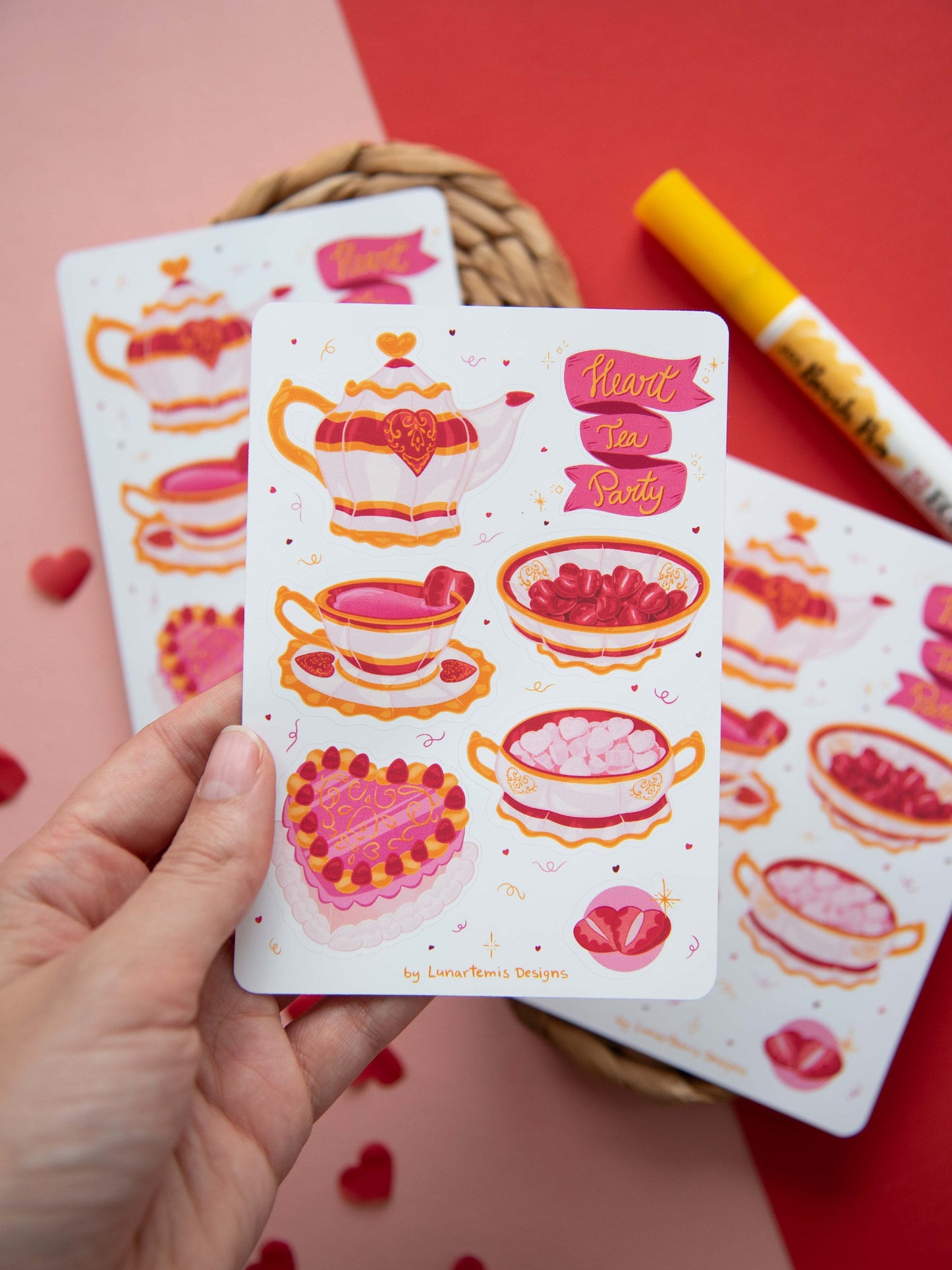 Heart Tea Party - Sticker Sheet