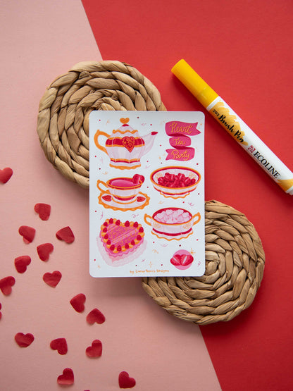 Heart Tea Party - Sticker Sheet