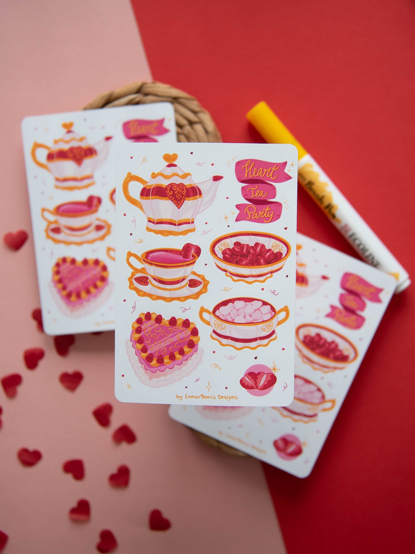Heart Tea Party - Sticker Sheet