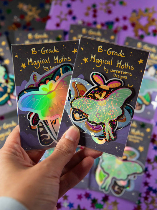 Magical Moths - Holo Stickers - B-Grade