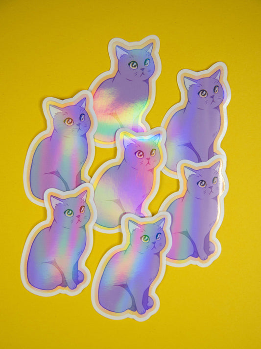 Artemis the Lilac Cat - Holo Sticker