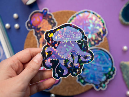 Dazzling Jellyfish - Jumbo Holo Stickers