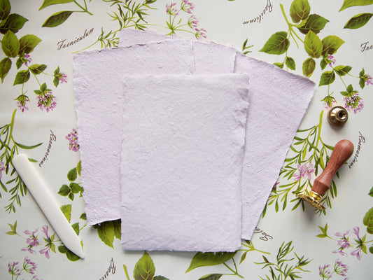 Light Pink Handmade Paper - 4 Sheets Set