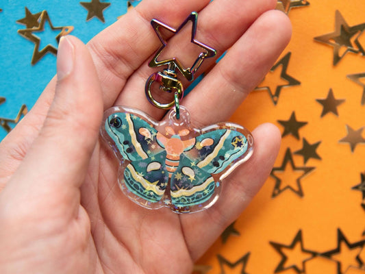 Cecropia Moth - Acrylic Keychain